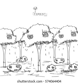 Tree hand drawing.  Can be used for wallpaper, cover fills, web page background, surface textures.