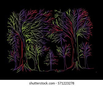 Tree hand drawing illustration