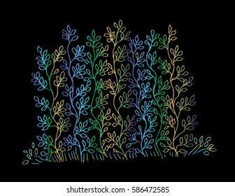 Tree hand drawing illustration. Decorative style