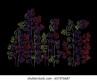 Tree hand drawing illustration. Decorative style