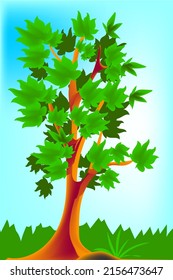 Tree hand drawing vector design.