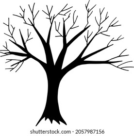 tree hand drawn doodle. vector, scandinavian, nordic, minimalism, monochrome. icon, sticker