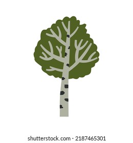tree hand drawn in flat style. vector children's illustration.
