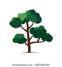 Baum handgezeichnet Symbol auf weißem Hintergrund.