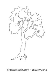 Tree hand drawn sketch design vector illustration.