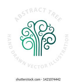 Tree. Hand drawn tree vector illustration. Part of set.