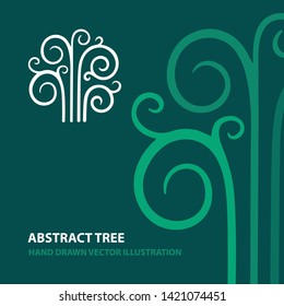 Tree. Hand drawn tree vector illustration and background. Part of set.