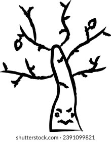 Tree hand drawn vector illustrations