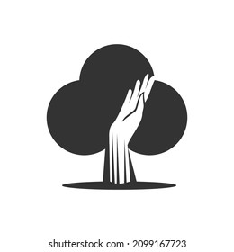 Tree Hand Icon Illustration Brand Identity