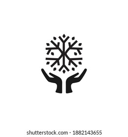 Tree and hand illustration for logo design