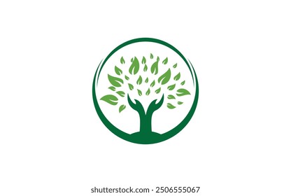 Tree and Hand Logo Design