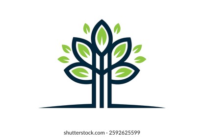 Tree hands abstract logo design vector art and illustration Creative and Elegant Minimalistic Logo Design for Technology and Software Company Pro Vector