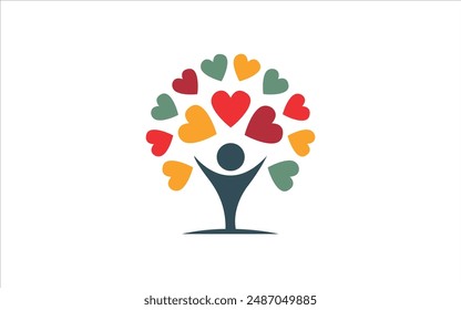 Tree Hands and Hearts Figures People Logo