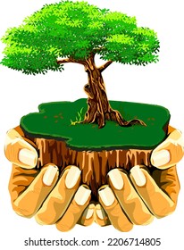 tree in hands  save tree