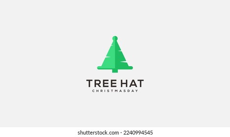 tree hat vector icon logo gradient color