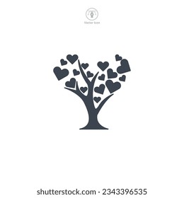 Tree with Heart icon symbol vector illustration isolated on white background