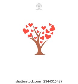 Tree with Heart icon symbol vector illustration isolated on white background