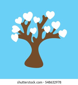 tree, heart, icon, vector illustration eps10