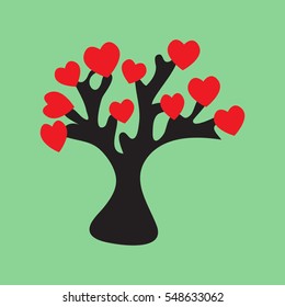 tree, heart, icon, vector illustration eps10