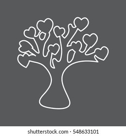 tree, heart, icon, vector illustration eps10