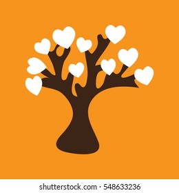 tree, heart, icon, vector illustration eps10