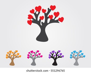 tree, heart, icon, vector illustration eps10