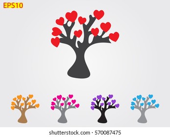 tree, heart, icon, vector illustration eps10
