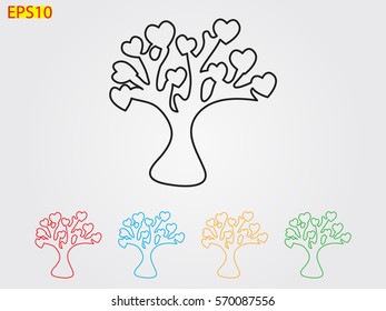 tree, heart, icon, vector illustration eps10