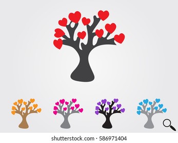 tree, heart, icon, vector illustration eps10