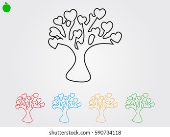 tree, heart, icon, vector illustration eps10