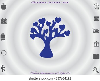 tree, heart, icon, vector illustration eps10