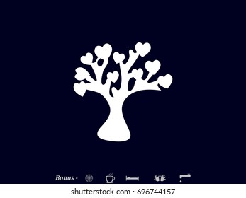 tree, heart, icon, vector illustration eps10