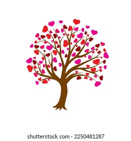 Tree with a heart instead of leaves. Concept for Valentine's Day.