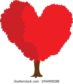 Ilustración vectorial aislada del corazón del árbol