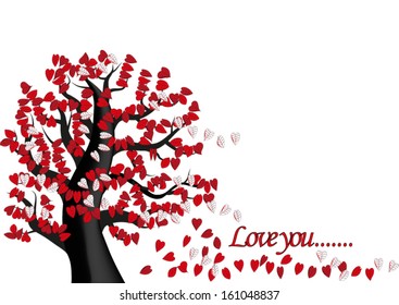 Tree with heart leaves