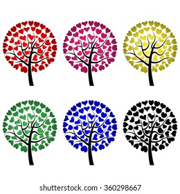 Tree with heart leaves.