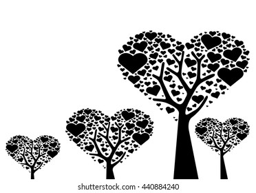 tree of heart , love tree symbol vector