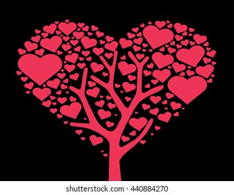 tree of heart , love tree symbol vector