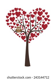 Tree in heart shape, for valentines day.