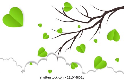 A tree with heart shaped leaves that blow in the wind.