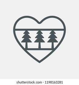 Tree heart toy decoration quality vector illustration cut