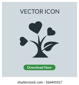 Tree of heart vector icon