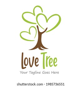 Tree With Hearth Logo Love Tree Logo
