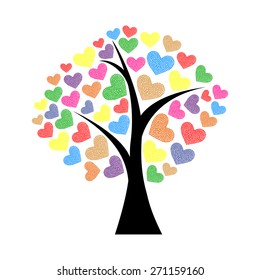 tree with hearts
