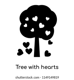 Tree with hearts icon vector isolated on white background for your web and mobile app design, Tree with hearts logo concept