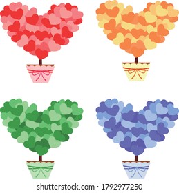 Árbol de corazones / Para iconos e ilustraciones
