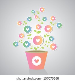 tree with hearts for love
