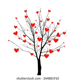 Tree with hearts.  Valentine's Day.  Vector