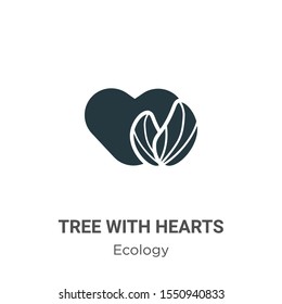 Tree with hearts vector icon on white background. Flat vector tree with hearts icon symbol sign from modern ecology collection for mobile concept and web apps design.