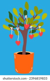 tree with hearts vector illustration